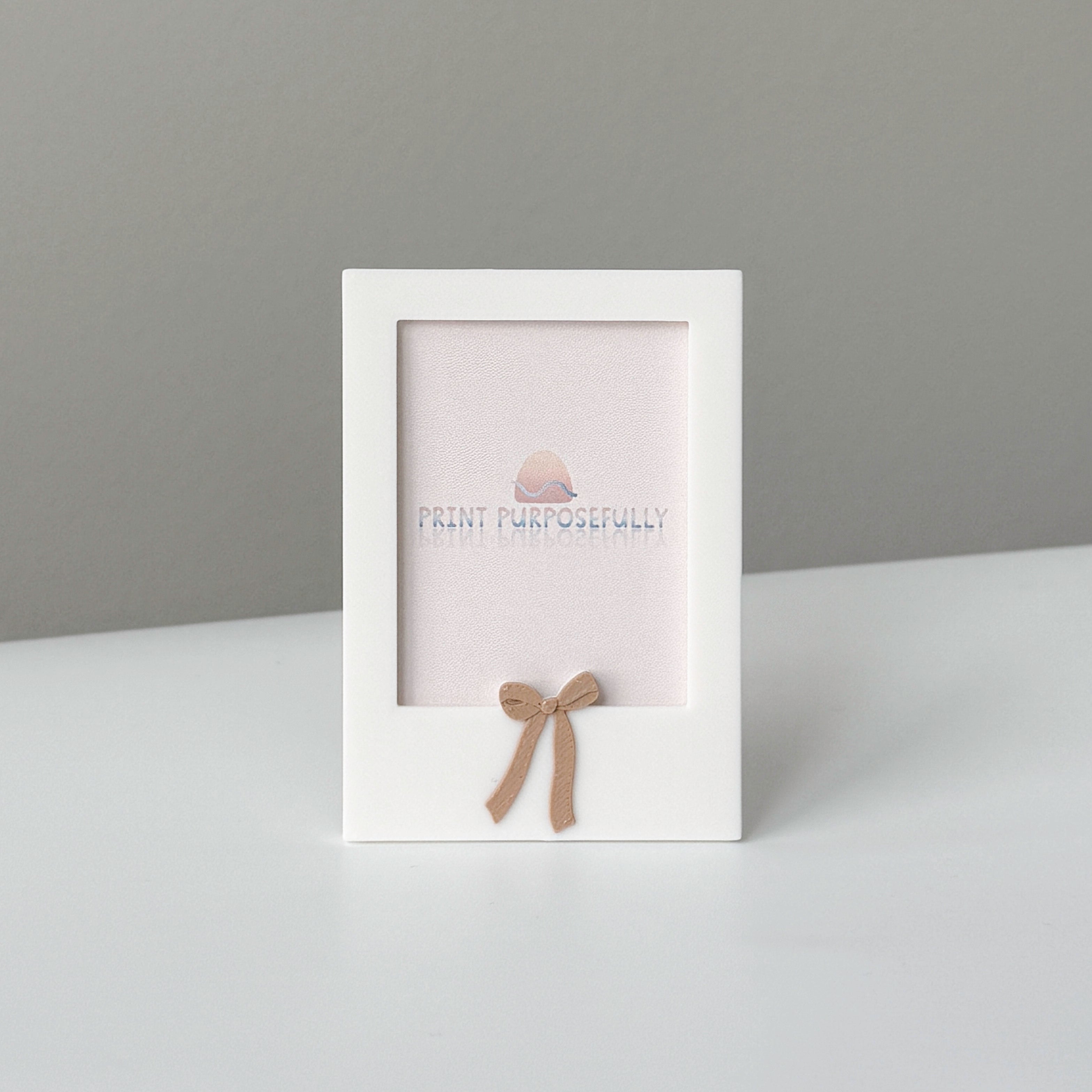 Bow Accent White Frame Magnet