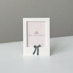 Bow Accent White Frame Magnet