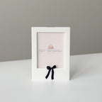 Bow Accent White Frame Magnet