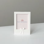 Bow Accent White Frame Magnet